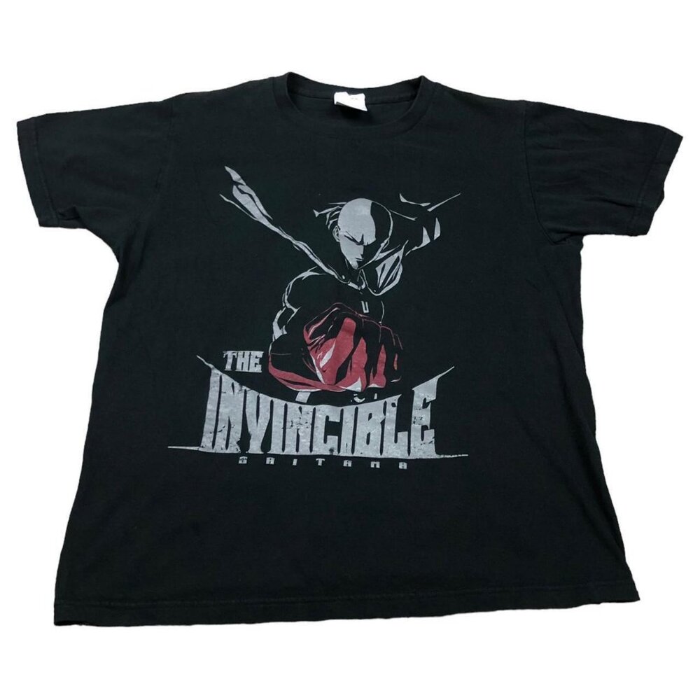 COSPA One Punch Man Saitama Anime Black Shirt Adult‎ Size Small